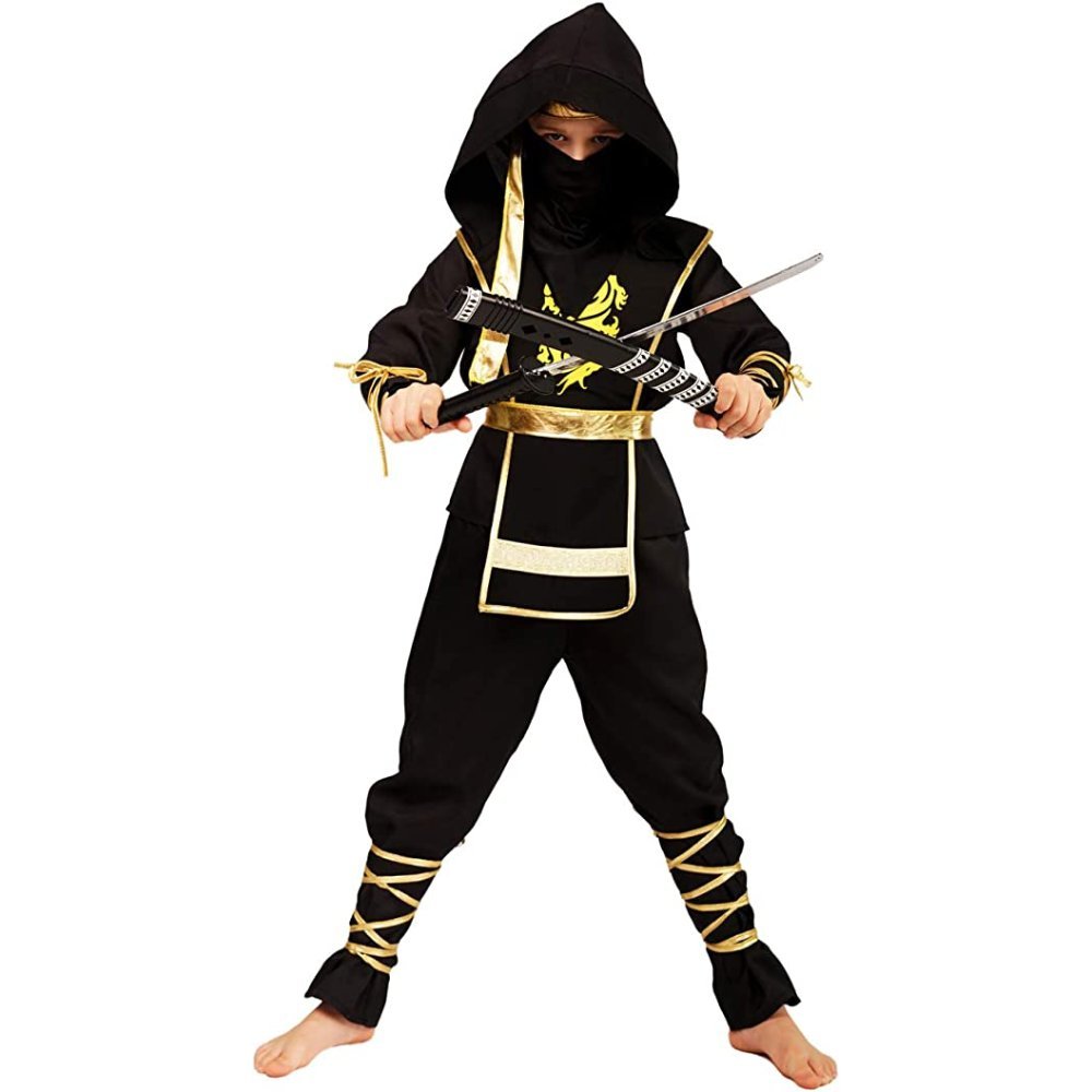 Black Dragon Kids Ninja Warrior Costume - Emarkiz.com